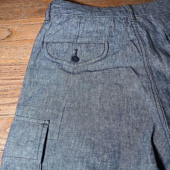 Levi’s Carrier Cargo Shorts Linen Blend Chambray Blue Men’s Size 30 Blank Tag - Picture 11 of 11
